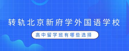 转轨北京新府学外国语学校高中留学班有哪些选择?