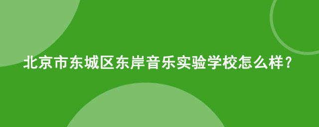 北京市东城区东岸音乐实验学校怎么样？